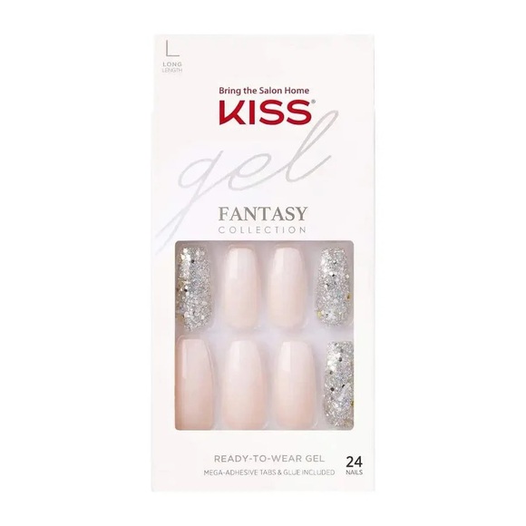 KISS Gel Fantasy Collection Nails - Silver Glitter - Picture 1 of 2